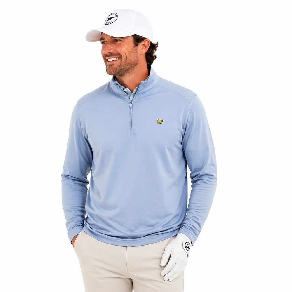 Jack Nicklaus Pullover Shirt Mens Large Light Blue Quarter Zip Golf Golden Bear